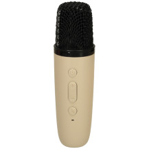 Zestaw do karaoke głośnik bluetooth i mikrofon RGB beżowy