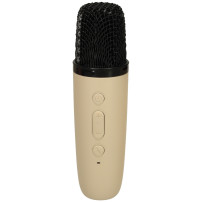 Zestaw do karaoke głośnik bluetooth i mikrofon RGB beżowy
