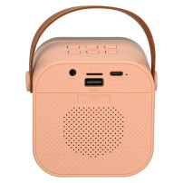 Zestaw do karaoke głośnik bluetooth + mikrofon LED różowy