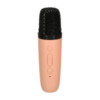 Zestaw do karaoke głośnik bluetooth + mikrofon LED różowy