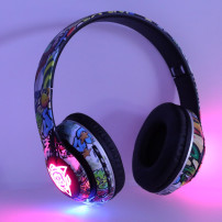 Słuchawki bezprzewodowe bluetooth RGB gaming nauszne 200mah