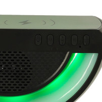 Lampka LED RGB z głośnikiem bluetooth i ładowarką indukcyjną