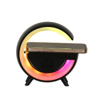 Lampka LED RGB z głośnikiem bluetooth i ładowarką indukcyjną