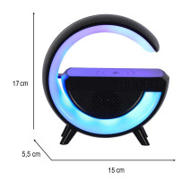 Lampka LED RGB z głośnikiem bluetooth i ładowarką indukcyjną