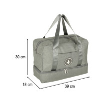 Torba podróżna bagaż podręczny do samolotu 39x30x18 cm szara