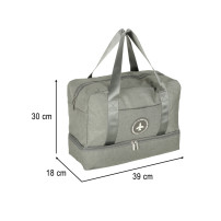 Torba podróżna bagaż podręczny do samolotu 39x30x18 cm szara