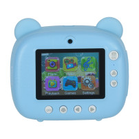 Aparat natychmiastowy dla dzieci miś niebieski + drukarka termiczna 32GB