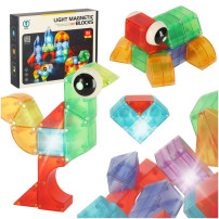 Klocki magnetyczne świecące 32 el. figury 3D dla dzieci 3+