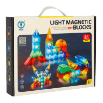 Klocki magnetyczne świecące 64 el. figury 3D STEM 3+