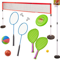 Zestaw sportowy 5w1 badminton siatkówka koszykówka tenis frisbee