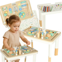 Tablica manipulacyjna lulilo ludo stolik sensoryczny 2w1 miętowy