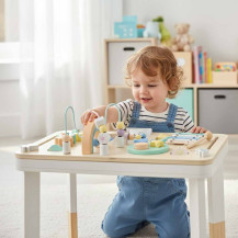 Tablica manipulacyjna lulilo ludo stolik sensoryczny 2w1 miętowy