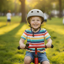 Kask rowerowy dziecięcy trike fix LED regulowany m 55-58 cm szary