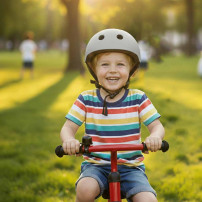 Kask rowerowy dziecięcy trike fix LED regulowany m 55-58 cm szary