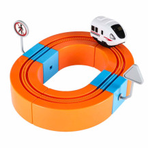 Klocki magnetyczne tor wyścigowy pociąg 65 el. dla dzieci 3+