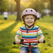 Kask rowerowy dziecięcy trike fix LED regulowany m 55-58 cm fioletowy