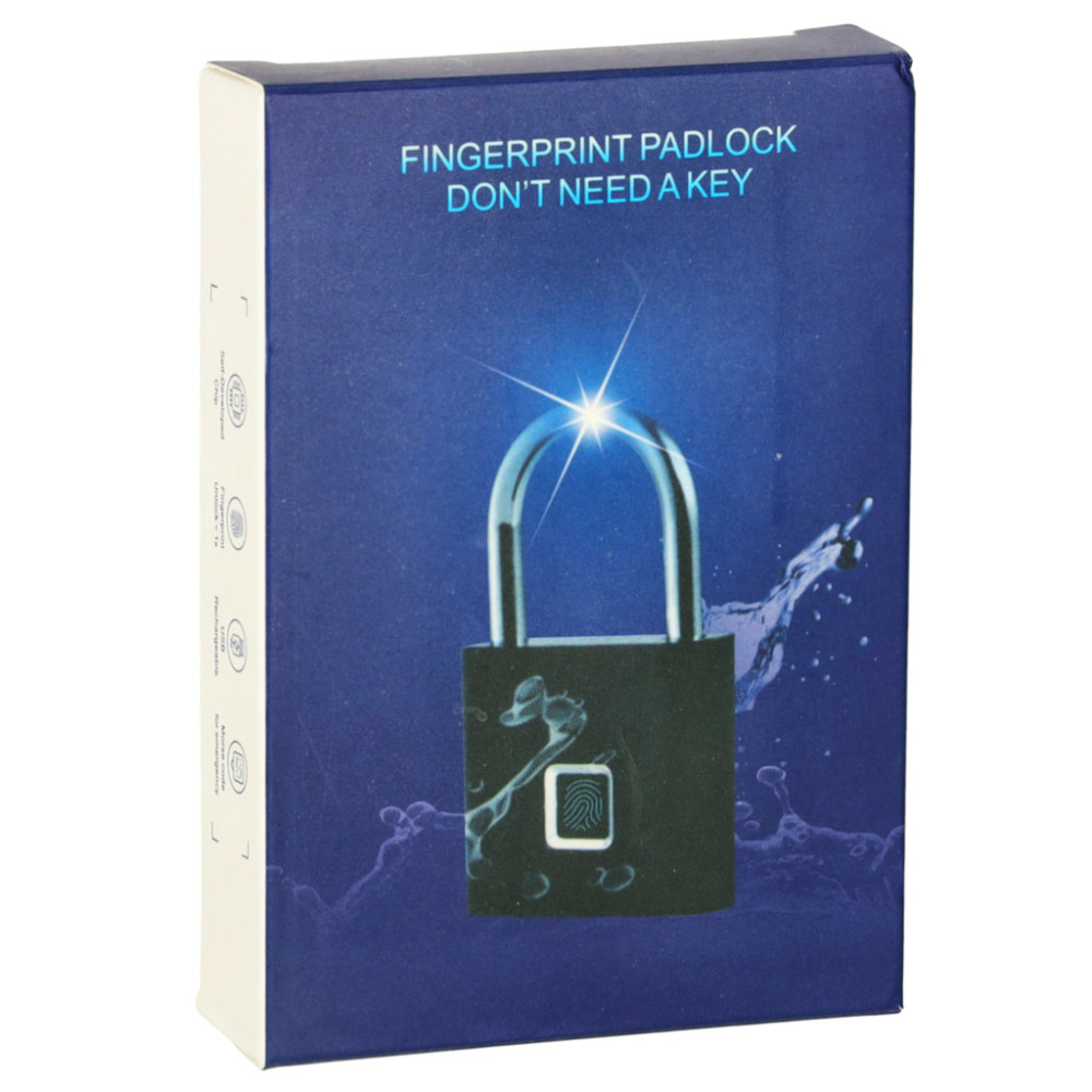 Kłódka elektroniczna na odcisk palca IP56, USB - KX3852