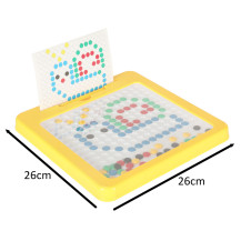 Tablica magnetyczna montessori mozaika kolorowe kropki żółta 26x26 cm