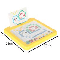 Tablica magnetyczna montessori mozaika kolorowe kropki żółta 26x26 cm