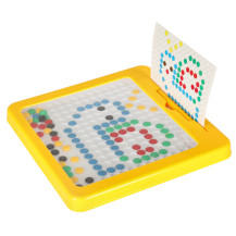 Tablica magnetyczna montessori mozaika kolorowe kropki żółta 26x26 cm