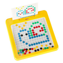 Tablica magnetyczna montessori mozaika kolorowe kropki żółta 26x26 cm