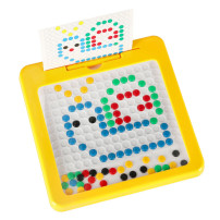Tablica magnetyczna montessori mozaika kolorowe kropki żółta 26x26 cm