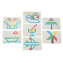 Tablica magnetyczna montessori mozaika kolorowe kropki żółta 26x26 cm