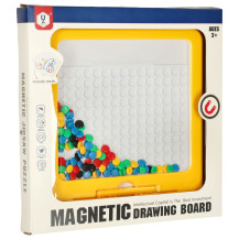 Tablica magnetyczna montessori mozaika kolorowe kropki żółta 26x26 cm