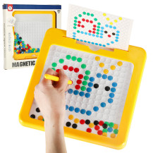Tablica magnetyczna montessori mozaika kolorowe kropki żółta 26x26 cm