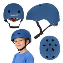 Kask rowerowy dziecięcy trike fix LED regulowany m 55-58 cm granatowy