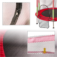 Trampolina ogrodowa dla dzieci 140 cm z siatką i piłkami - czerwona