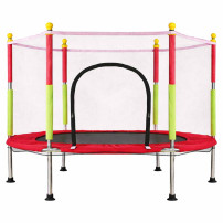Trampolina ogrodowa dla dzieci 140 cm z siatką i piłkami - czerwona