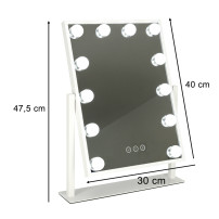 Lusterko kosmetyczne LED hollywood 12 żarówek USB 30x40 cm