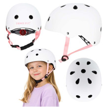 Kask rowerowy dziecięcy trike fix LED regulowany 48-54 cm biały