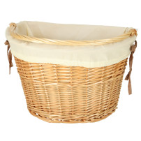 Koszyk rowerowy wiklinowy RALLEX przedni click biały 36x25x23