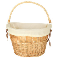 Koszyk rowerowy wiklinowy RALLEX przedni click biały 36x25x23