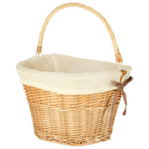 Koszyk rowerowy wiklinowy RALLEX przedni click biały 36x25x23