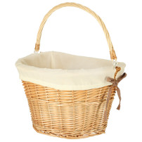 Koszyk rowerowy wiklinowy RALLEX przedni click biały 36x25x23