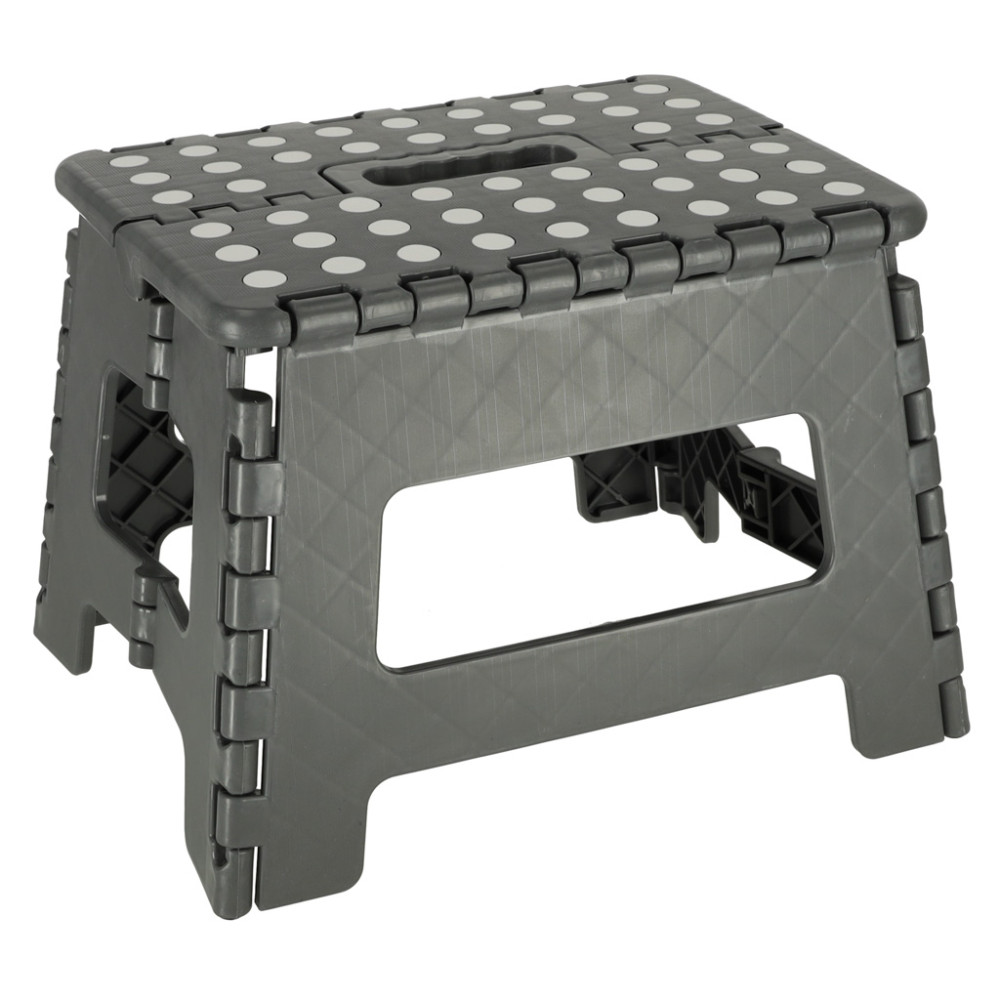 Stołek taboret składany antypoślizgowy 22 cm ciemny szary
