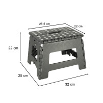 Stołek taboret składany antypoślizgowy 22 cm ciemny szary