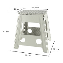 Stołek taboret składany antypoślizgowy 39,5 cm jasny szary