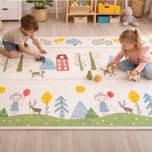 Mata edukacyjna piankowa dwustronna 150x200 cm misie i drzewa