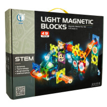 Klocki magnetyczne marble tor kulkowy świecący 49 elementów