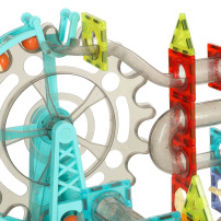 Klocki magnetyczne tor kulkowy z muzyką 118 el. - marble run