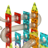 Klocki magnetyczne tor kulkowy z muzyką 118 el. - marble run