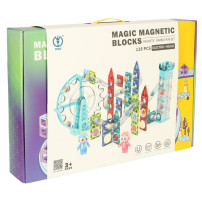 Klocki magnetyczne tor kulkowy z muzyką 118 el. - marble run