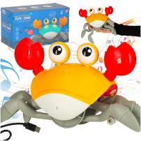 Interaktywny krab pełzający na akumulator USB czerwony 3+