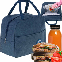 Torba termiczna na lunch śniadanie niebieska 24x19x12,5 cm