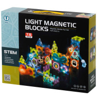 Klocki magnetyczne tor kulkowy świecący 75 elementów 3+