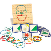 Geoboard drewniana układanka tworzenie kształtów z gumek